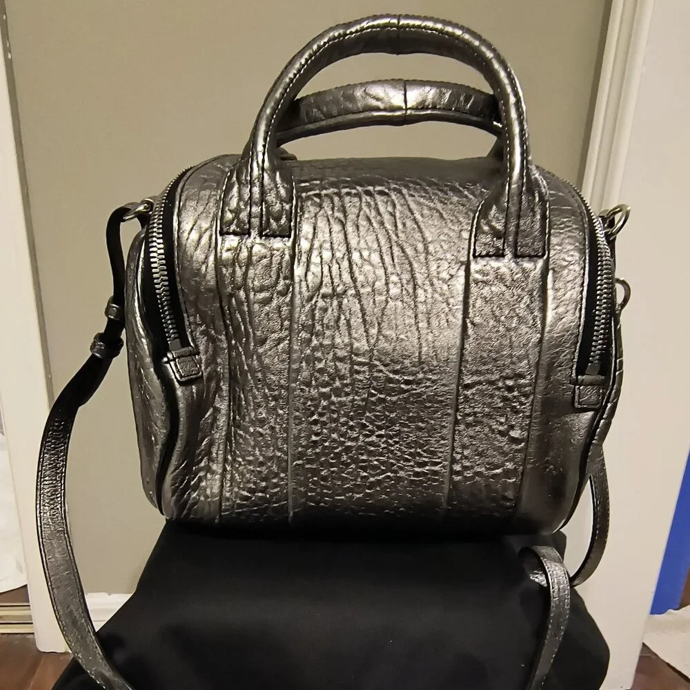 Authentic Alexander Wang Rocco Duffel Silver with Silver Hardware - Picture 3 of 7